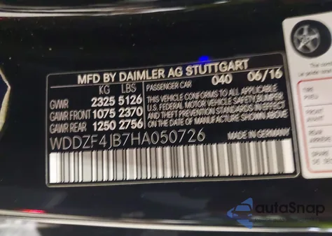 2017 Mercedes-Benz E 300 from USA, damaged, VIN WDDZF4JB7HA050726